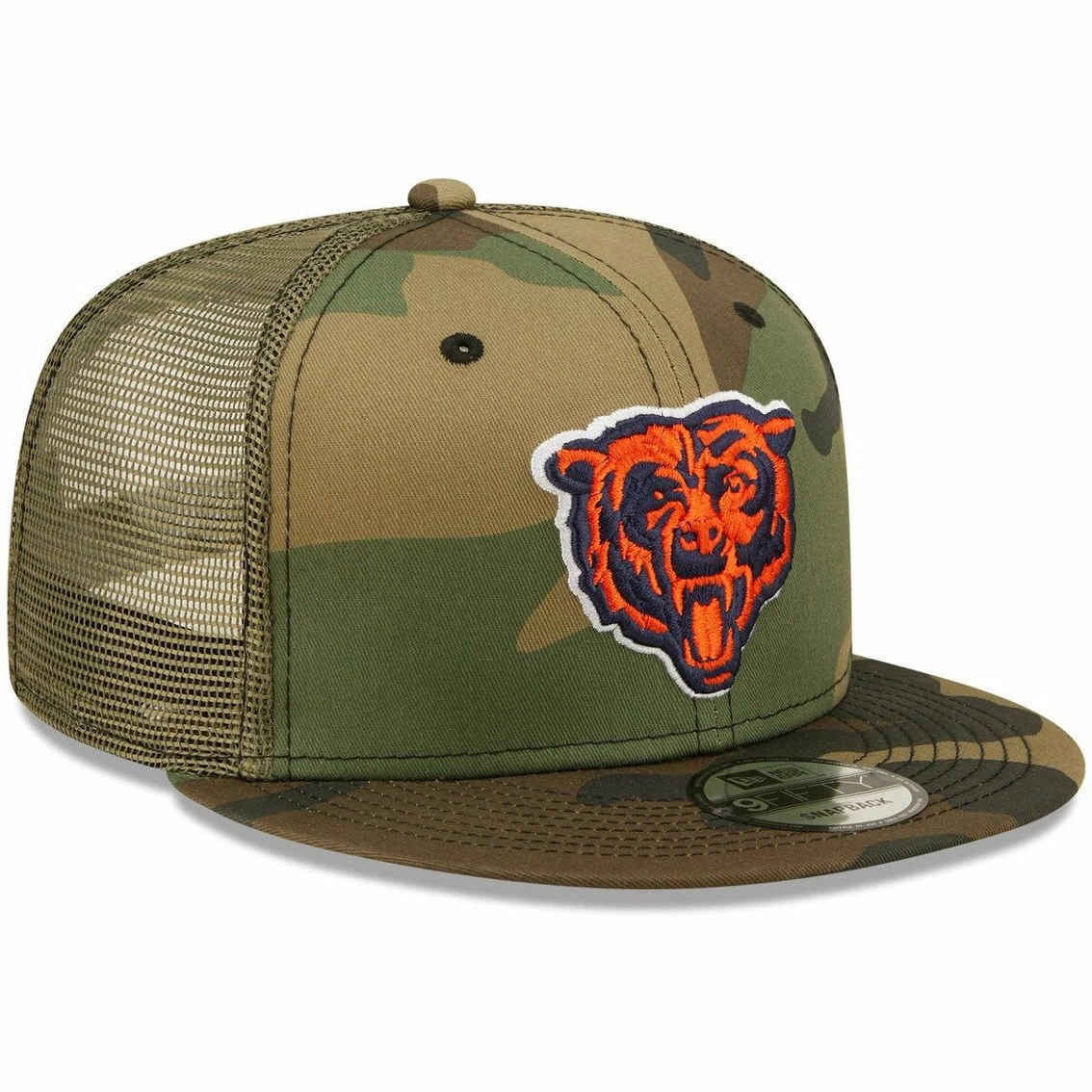 Men's New Era Camo/Olive Chicago Bears Logo Trucker 9FIFTY Snapback Hat 6 Men's New Era Camo/Olive Chicago Bears Logo Trucker 9FIFTY Snapback Hat - Image 4