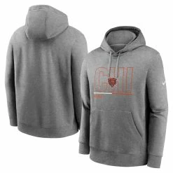 Nike Men's Heathered Gray Chicago Bears City Code Club Fleece Pullover Hoodie