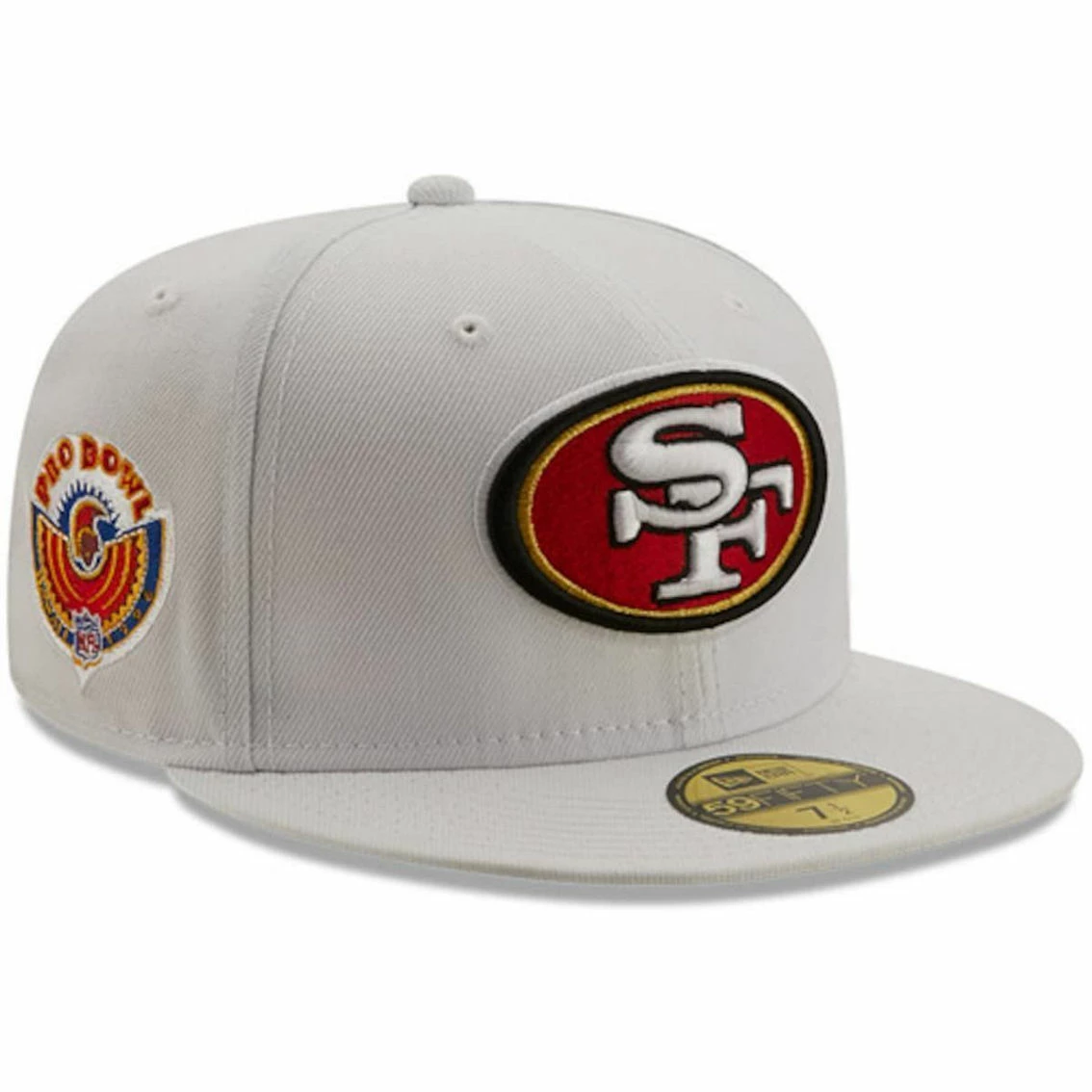 New Era Men's White San Francisco 49ers 1996 Pro Bowl Patch Red Undervisor 59FIFY Fitted Hat 4 New Era Men's White San Francisco 49ers 1996 Pro Bowl Patch Red Undervisor 59FIFY Fitted Hat - Image 2