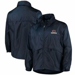 Dunbrooke Men's Navy Chicago Bears Circle Sportsman Waterproof Packable Full-Zip Jacket