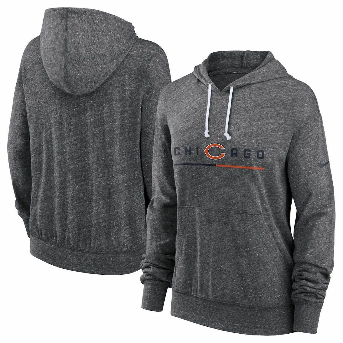 Nike Women's Heathered Charcoal Chicago Bears Team Spirit Gym Vintage Pullover Hoodie 4 Nike Women's Heathered Charcoal Chicago Bears Team Spirit Gym Vintage Pullover Hoodie - Image 2