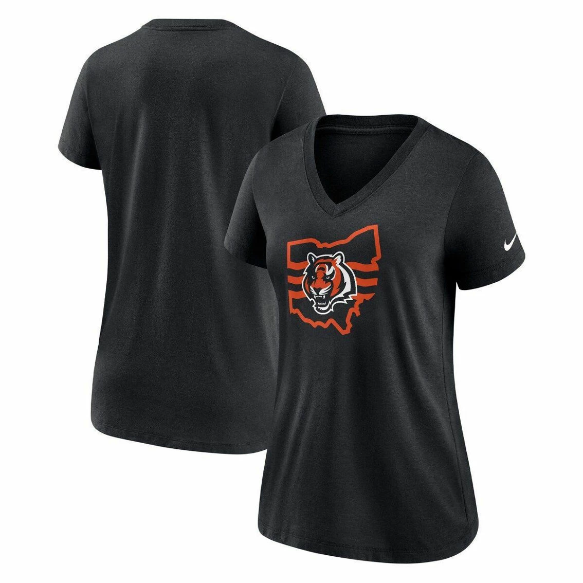 Nike Women's Black Cincinnati Bengals Hometown Collection Tri-Blend V-Neck T-Shirt 4 Nike Women's Black Cincinnati Bengals Hometown Collection Tri-Blend V-Neck T-Shirt - Image 2