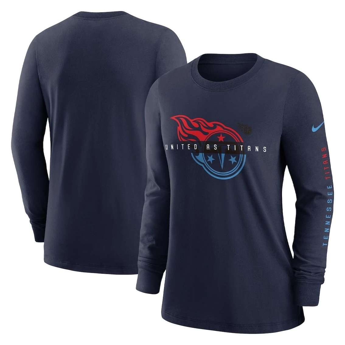 Nike Women's Navy Tennessee Titans Prime Split Long Sleeve T-Shirt 4 Nike Women's Navy Tennessee Titans Prime Split Long Sleeve T-Shirt - Image 2