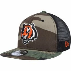New Era Men's Camo/Black Cincinnati Bengals Woodland Trucker 2.0 9FIFTY Snapback Hat