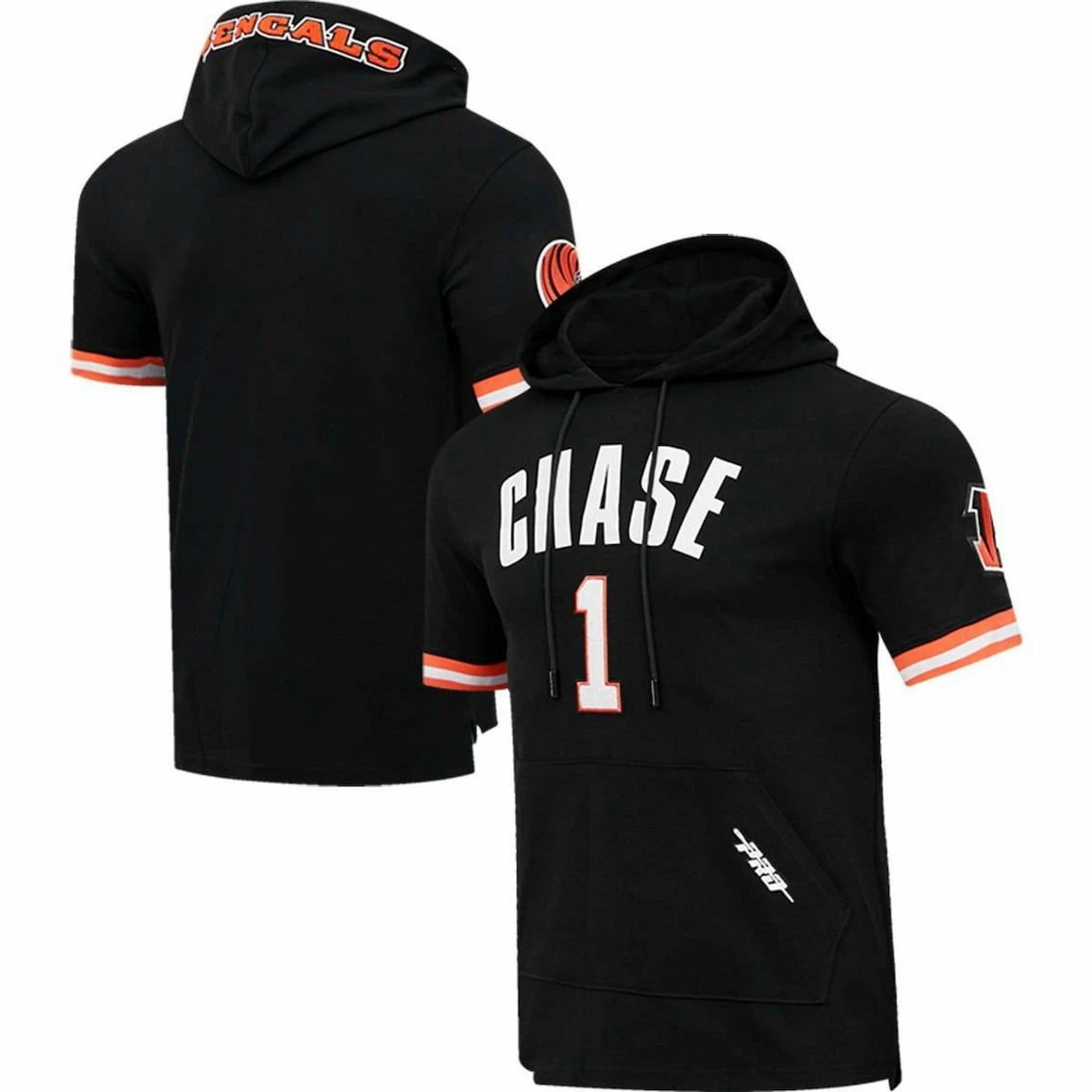 Pro Standard Men's Ja'Marr Chase Black Cincinnati Bengals Player Name & Number Hoodie T-Shirt 4 Pro Standard Men's Ja'Marr Chase Black Cincinnati Bengals Player Name & Number Hoodie T-Shirt - Image 2