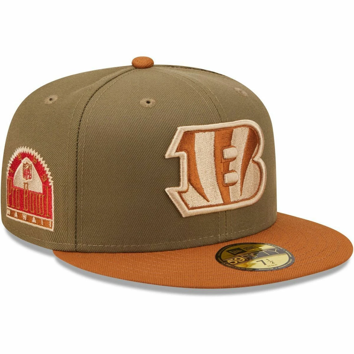 New Era Men's Olive/Brown Cincinnati Bengals 1993 Pro Powl Toasted Peanut 59FIFTY Fitted Hat 4 New Era Men's Olive/Brown Cincinnati Bengals 1993 Pro Powl Toasted Peanut 59FIFTY Fitted Hat - Image 2