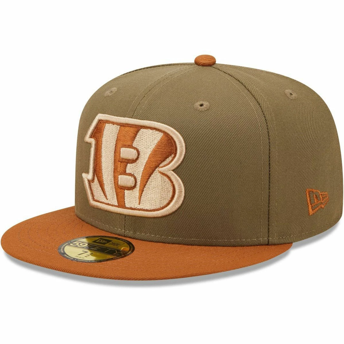 New Era Men's Olive/Brown Cincinnati Bengals 1993 Pro Powl Toasted Peanut 59FIFTY Fitted Hat 6 New Era Men's Olive/Brown Cincinnati Bengals 1993 Pro Powl Toasted Peanut 59FIFTY Fitted Hat - Image 4
