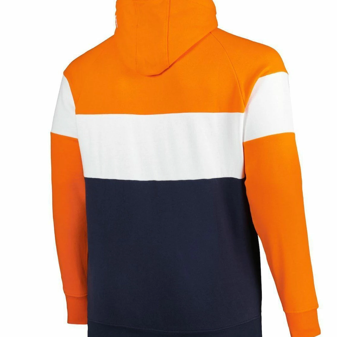 New Era Men's Orange/Navy Chicago Bears Big & Tall Throwback Colorblock Fleece Raglan Pullover Hoodie 6 New Era Men's Orange/Navy Chicago Bears Big & Tall Throwback Colorblock Fleece Raglan Pullover Hoodie - Image 4