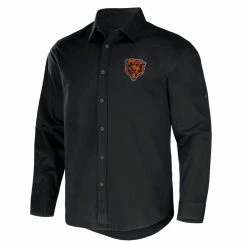 NFL X Darius Rucker Collection By Fanatics Men's Black Chicago Bears Convertible Twill Long Sleeve Button-Up Shirt -Fanatics DSCO1153027552 1007 ALT2