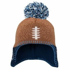 Outerstuff Preschool Brown/Navy Tennessee Titans Football Head Knit Hat With Pom