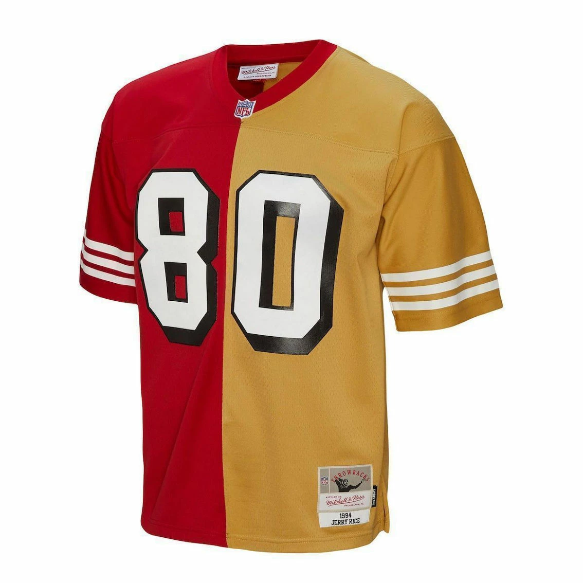 Mitchell & Ness Men's Jerry Rice Scarlet/Gold San Francisco 49ers 1994 Split Legacy Replica Jersey 5 Mitchell & Ness Men's Jerry Rice Scarlet/Gold San Francisco 49ers 1994 Split Legacy Replica Jersey - Image 3