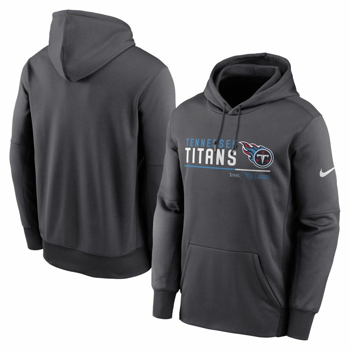 Nike Men's Anthracite Tennessee Titans Prime Logo Name Split Pullover Hoodie 4 Nike Men's Anthracite Tennessee Titans Prime Logo Name Split Pullover Hoodie - Image 2