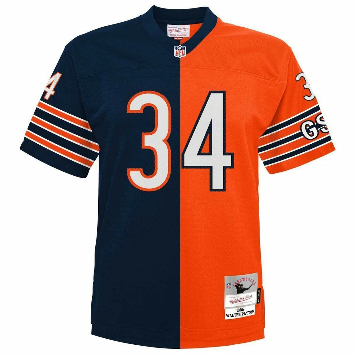 Mitchell & Ness Men's Walter Payton Navy/Orange Chicago Bears Big & Tall Split Legacy Retired Player Replica Jersey 5 Mitchell & Ness Men's Walter Payton Navy/Orange Chicago Bears Big & Tall Split Legacy Retired Player Replica Jersey - Image 3