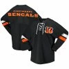 Fanatics Branded Women's Black Cincinnati Bengals Lace-Up V-Neck Long Sleeve T-Shirt