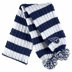 WEAR By Erin Andrews Women's Navy/White Tennessee Titans Cable Stripe Cuffed Knit Hat With Pom And Scarf Set 8 WEAR By Erin Andrews Women's Navy/White Tennessee Titans Cable Stripe Cuffed Knit Hat With Pom And Scarf Set -Fanatics DSCO1153145526 GZKZ ALT2