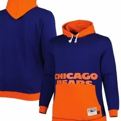 Mitchell & Ness Men's Navy/Orange Chicago Bears Big & Tall Big Face Pullover Hoodie