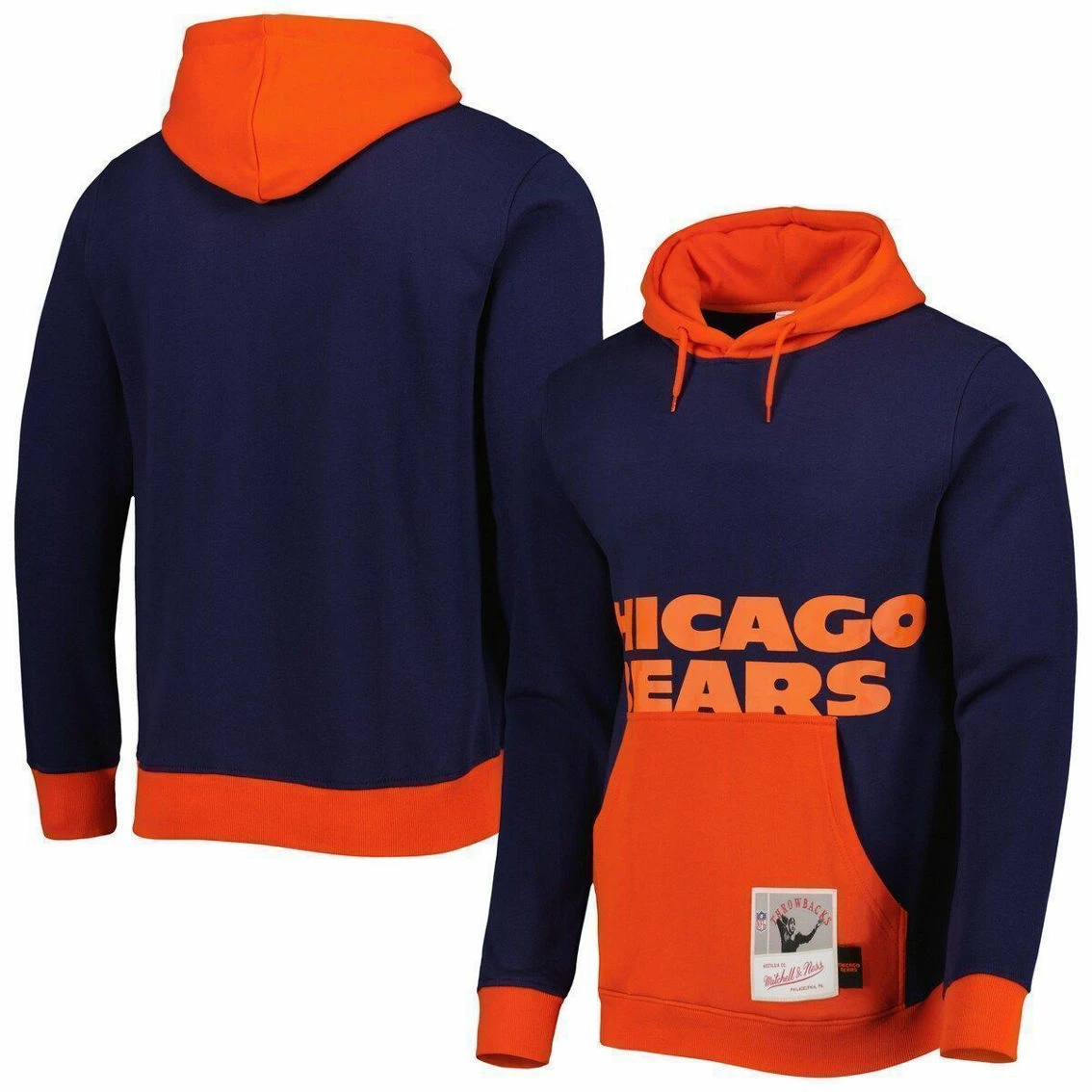 Mitchell & Ness Men's Navy Chicago Bears Big Face 5.0 Pullover Hoodie 4 Mitchell & Ness Men's Navy Chicago Bears Big Face 5.0 Pullover Hoodie - Image 2