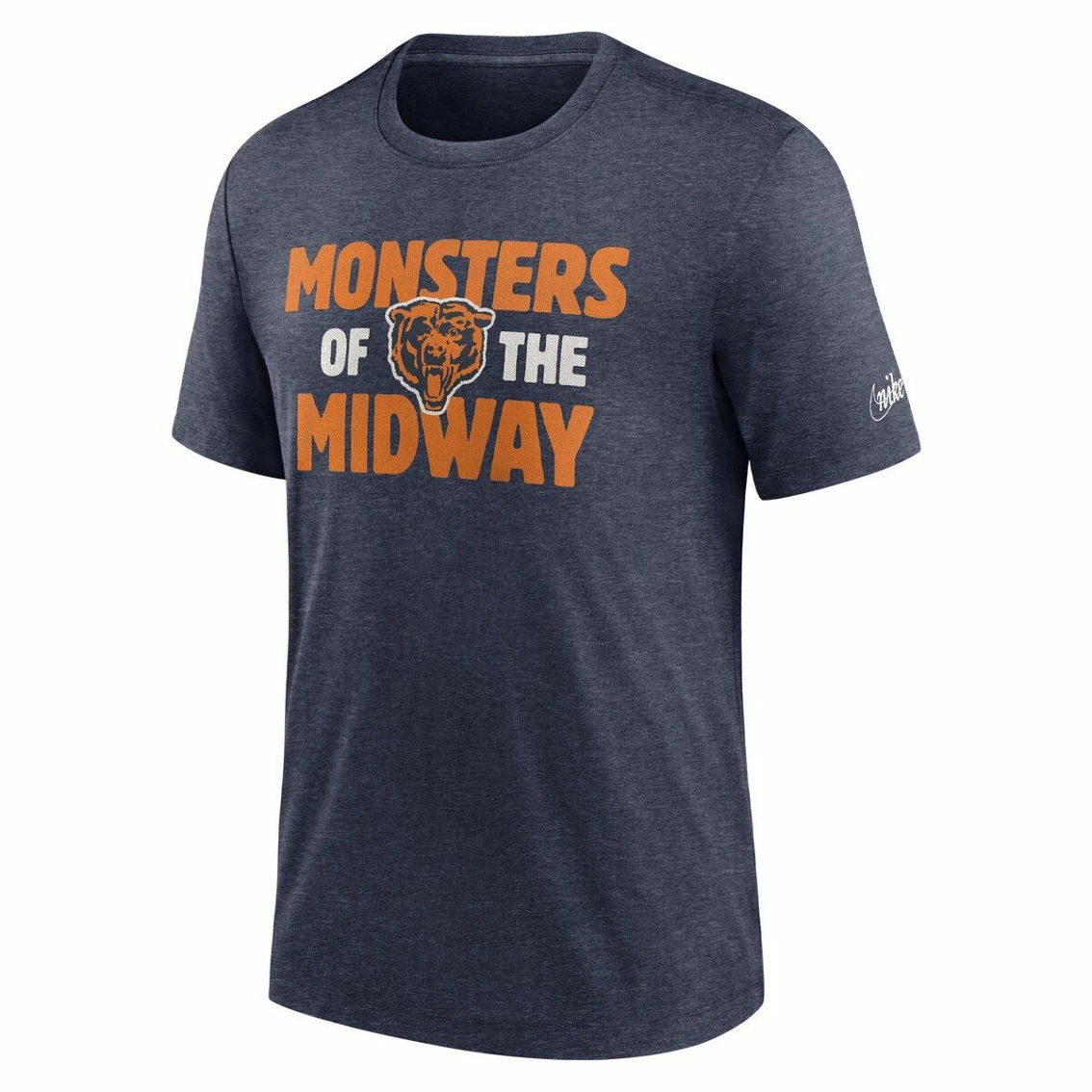 Nike Men's Heathered Navy Chicago Bears Local Tri-Blend T-Shirt 5 Nike Men's Heathered Navy Chicago Bears Local Tri-Blend T-Shirt - Image 3