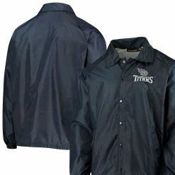 Dunbrooke Men's Navy Tennessee Titans Coaches Classic Raglan Full-Snap Windbreaker Jacket