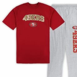 Concepts Sport Men's Scarlet/Heather Gray San Francisco 49ers Big & Tall T-Shirt & Pajama Pants Sleep Set