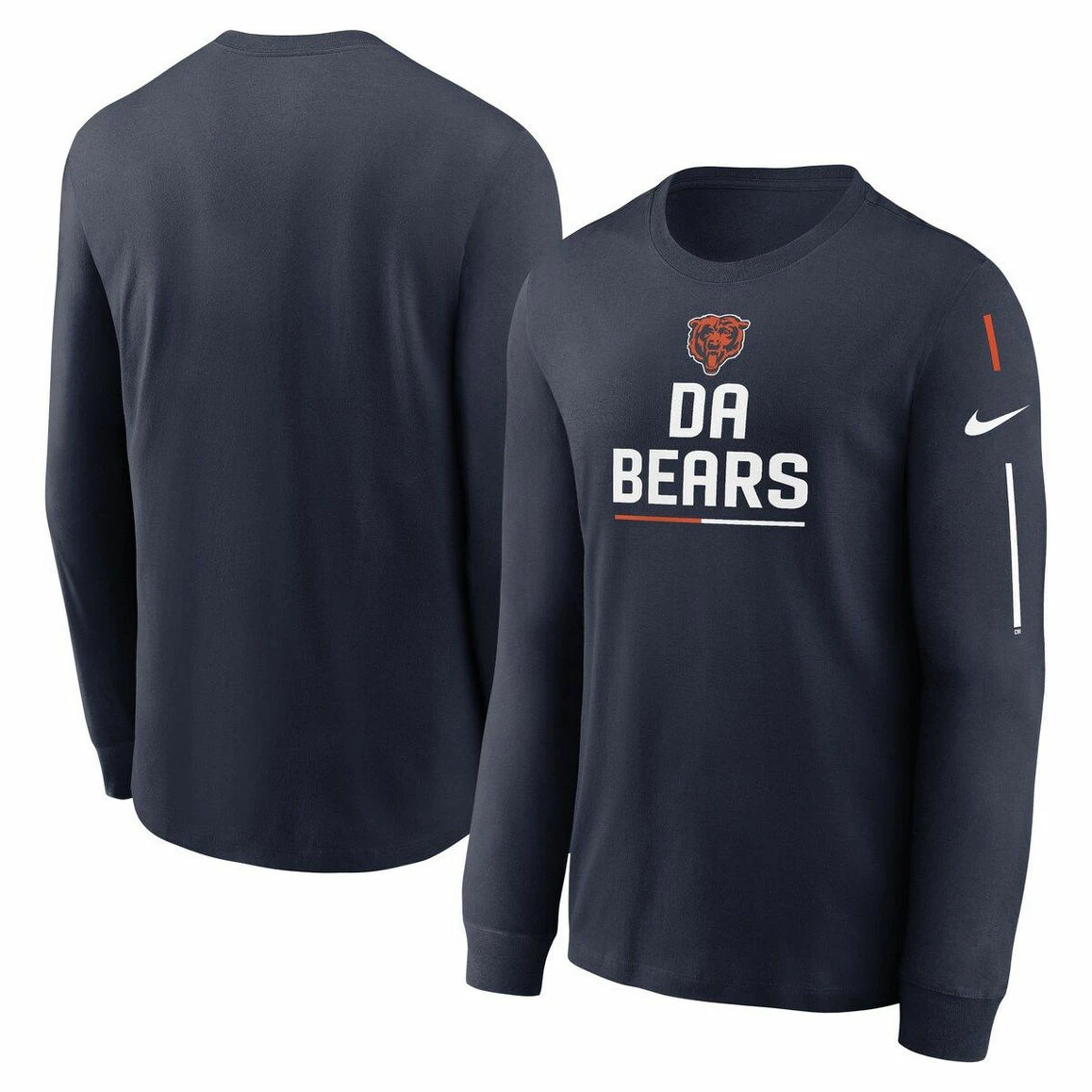 Nike Men's Navy Chicago Bears Team Slogan Long Sleeve T-Shirt 4 Nike Men's Navy Chicago Bears Team Slogan Long Sleeve T-Shirt - Image 2