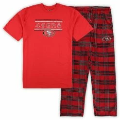 Concepts Sport Men's Scarlet/Black San Francisco 49ers Big & Tall Flannel Sleep Set