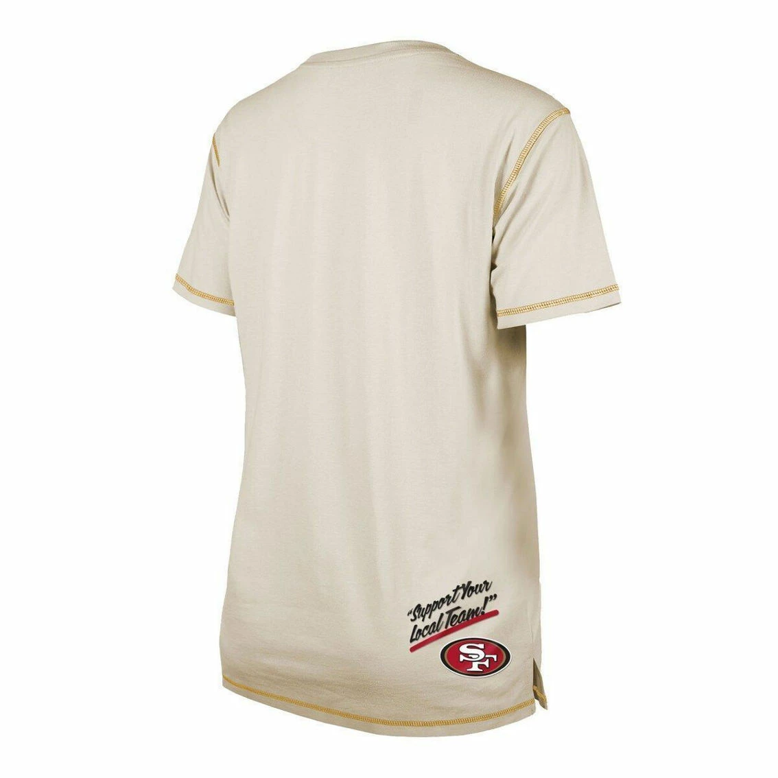 New Era Women's Cream San Francisco 49ers Split T-Shirt 6 New Era Women's Cream San Francisco 49ers Split T-Shirt - Image 4