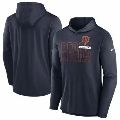 Men's Nike Navy Chicago Bears Performance Team Pullover Hoodie