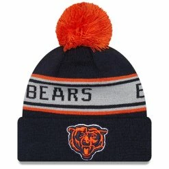 New Era Youth Navy Chicago Bears Repeat Cuffed Knit Hat With Pom
