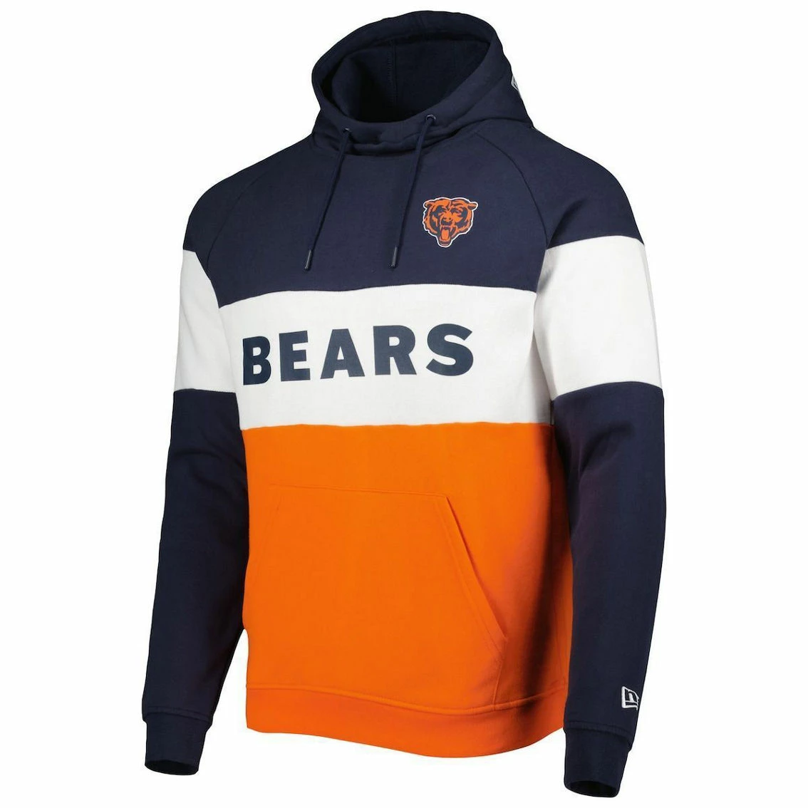 Men's New Era Orange Chicago Bears Colorblock Current Pullover Hoodie 5 Men's New Era Orange Chicago Bears Colorblock Current Pullover Hoodie - Image 3