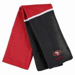 WEAR By Erin Andrews Women's Scarlet/Black San Francisco 49ers Colorblock Cuffed Knit Hat With Pom And Scarf Set -Fanatics DSCO1153402996 EH7S ALT3