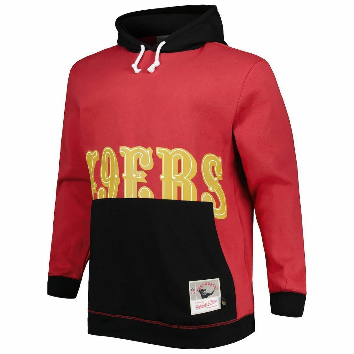 Mitchell & Ness Men's Scarlet/Black San Francisco 49ers Big & Tall Big Face Pullover Hoodie 5 Mitchell & Ness Men's Scarlet/Black San Francisco 49ers Big & Tall Big Face Pullover Hoodie - Image 3