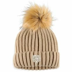 WEAR By Erin Andrews Women's Tan Chicago Bears Neutral Cuffed Knit Hat With Pom