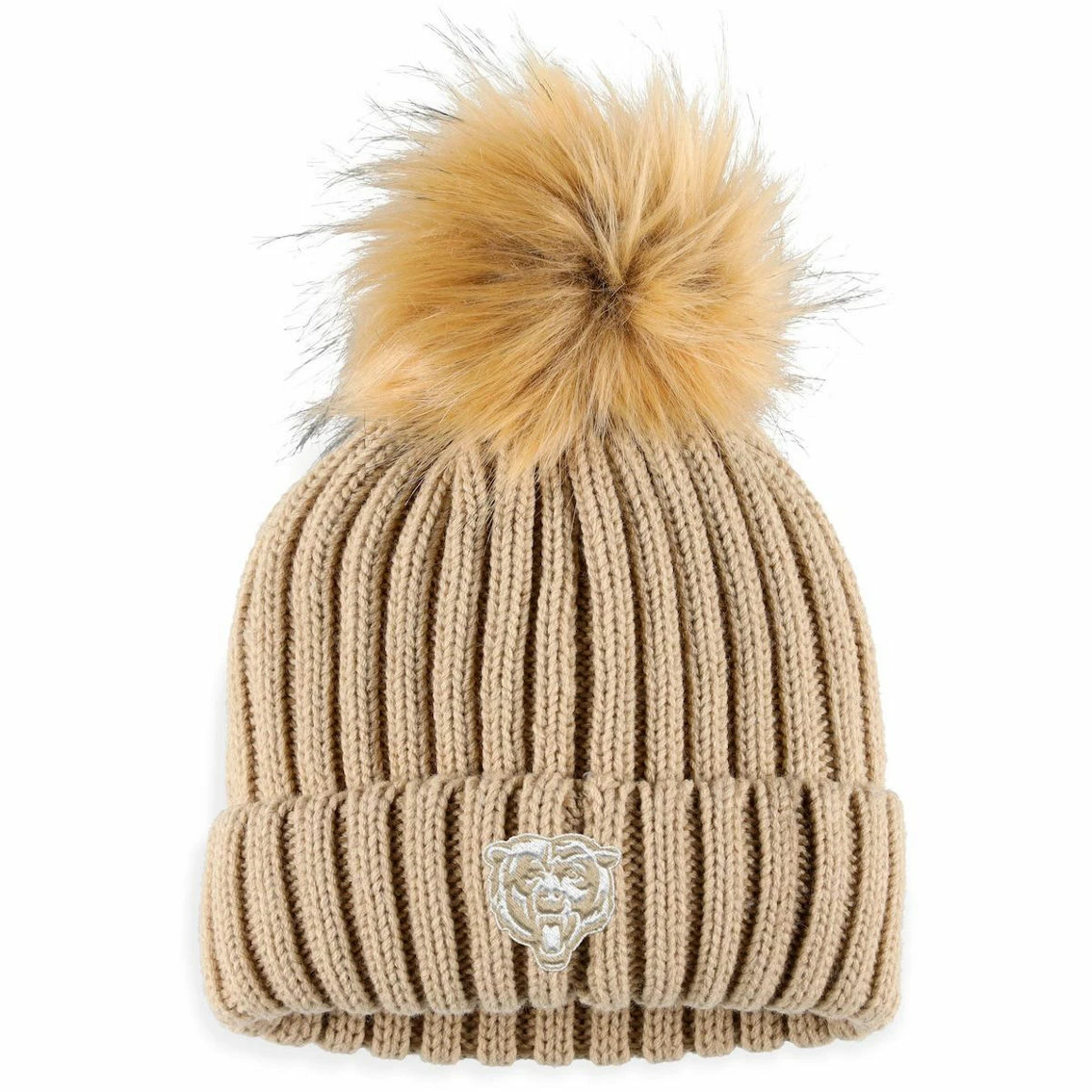 WEAR By Erin Andrews Women's Tan Chicago Bears Neutral Cuffed Knit Hat With Pom 3 WEAR By Erin Andrews Women's Tan Chicago Bears Neutral Cuffed Knit Hat With Pom