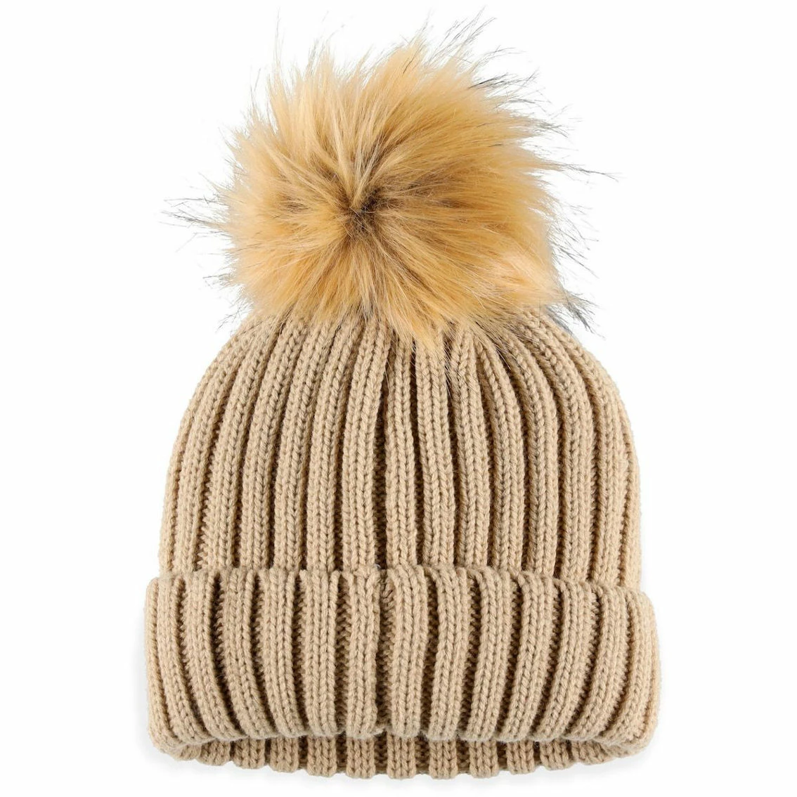 WEAR By Erin Andrews Women's Tan Chicago Bears Neutral Cuffed Knit Hat With Pom 5 WEAR By Erin Andrews Women's Tan Chicago Bears Neutral Cuffed Knit Hat With Pom - Image 3