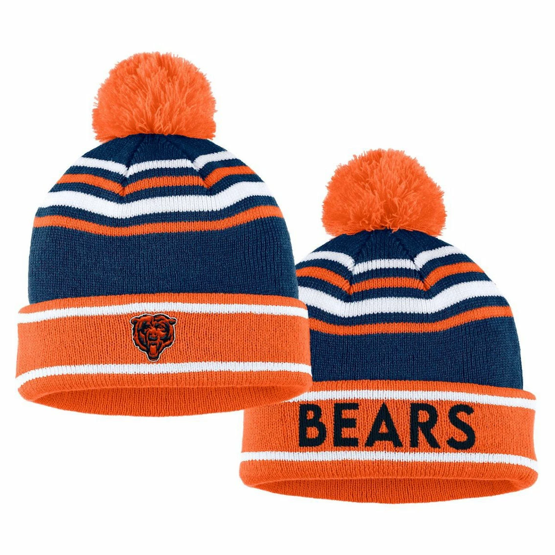 WEAR By Erin Andrews Women's Orange Chicago Bears Colorblock Cuffed Knit Hat With Pom And Scarf Set 5 WEAR By Erin Andrews Women's Orange Chicago Bears Colorblock Cuffed Knit Hat With Pom And Scarf Set - Image 3