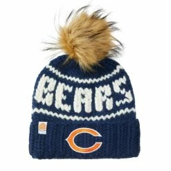 Sh*t That I Knit Women's Sh*t That I Knit Navy Chicago Bears Custom Logo Cuffed Knit Hat With Pom