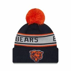 New Era Preschool Navy Chicago Bears Repeat Cuffed Knit Hat With Pom