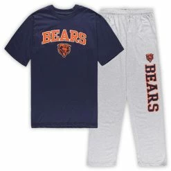 Men's Concepts Sport Navy/Heather Gray Chicago Bears Big & Tall T-Shirt & Pants Sleep Set