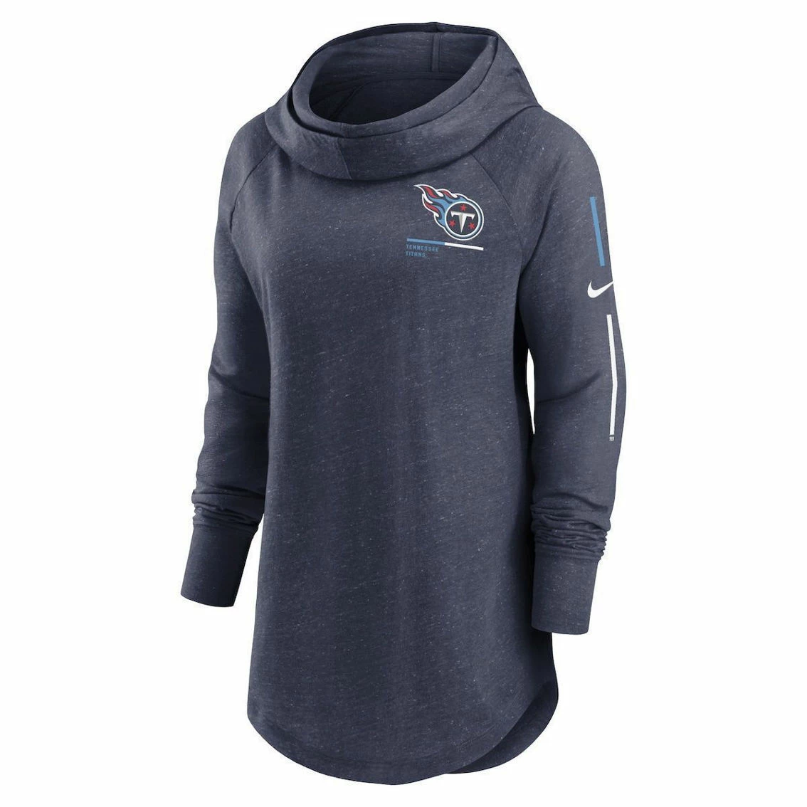 Nike Women's Navy Tennessee Titans Minimal Statement Raglan Funnel Neck Pullover Hoodie 5 Nike Women's Navy Tennessee Titans Minimal Statement Raglan Funnel Neck Pullover Hoodie - Image 3