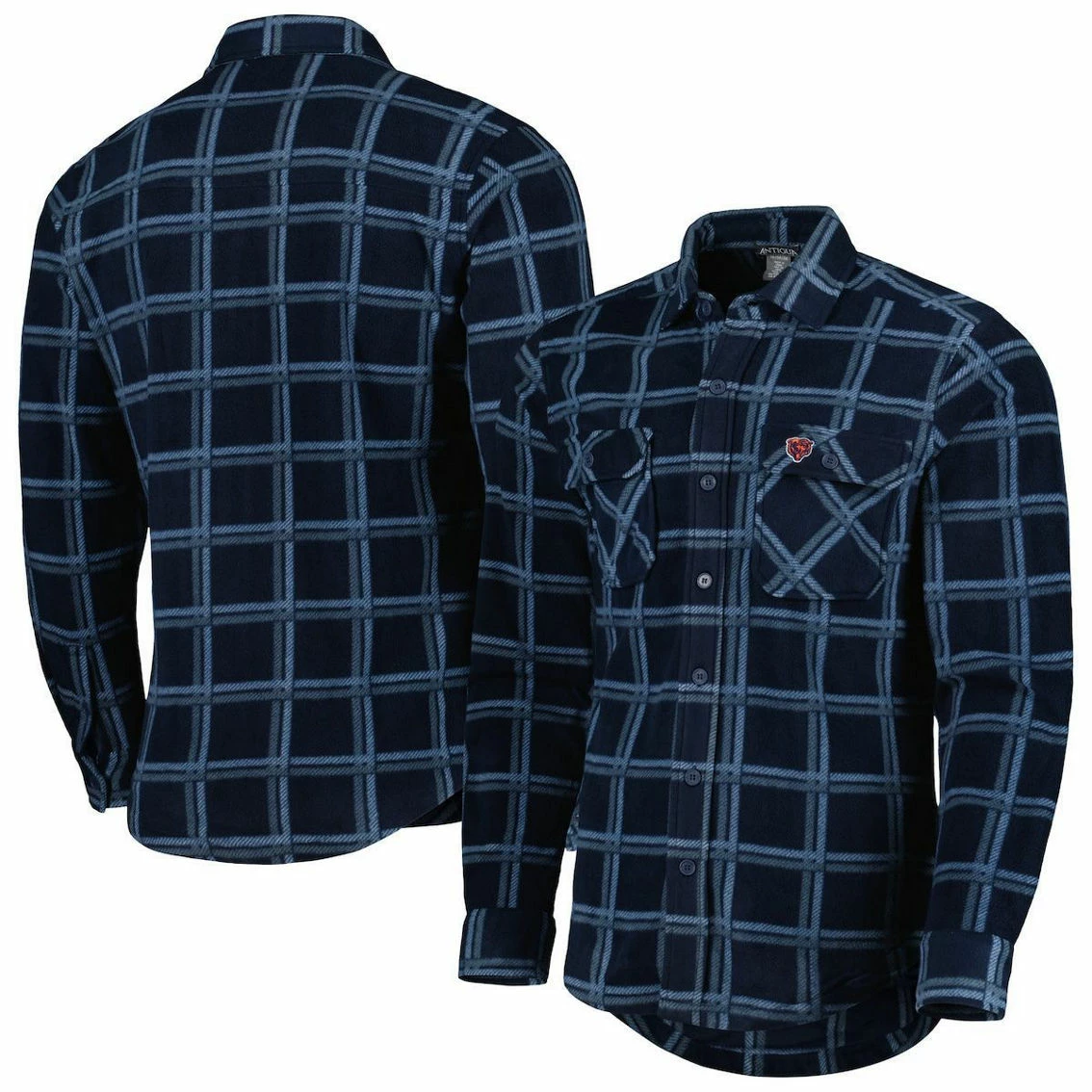 Antigua Men's Navy Chicago Bears Industry Flannel Button-Up Shirt Jacket 4 Antigua Men's Navy Chicago Bears Industry Flannel Button-Up Shirt Jacket - Image 2