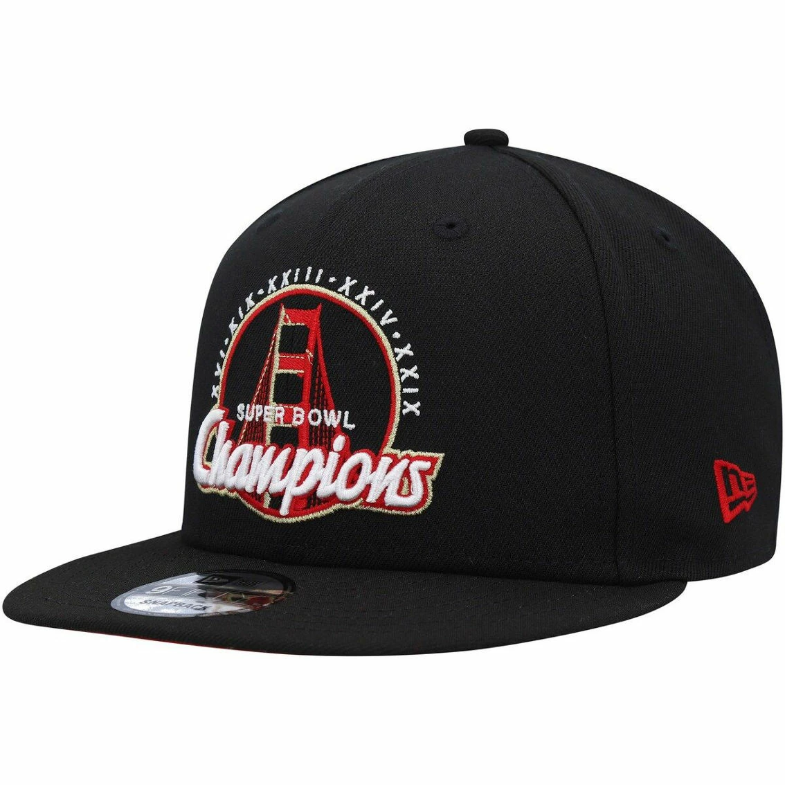 New Era Men's Black San Francisco 49ers 5x Super Bowl Champs 9FIFTY Snapback Hat 6 New Era Men's Black San Francisco 49ers 5x Super Bowl Champs 9FIFTY Snapback Hat - Image 4