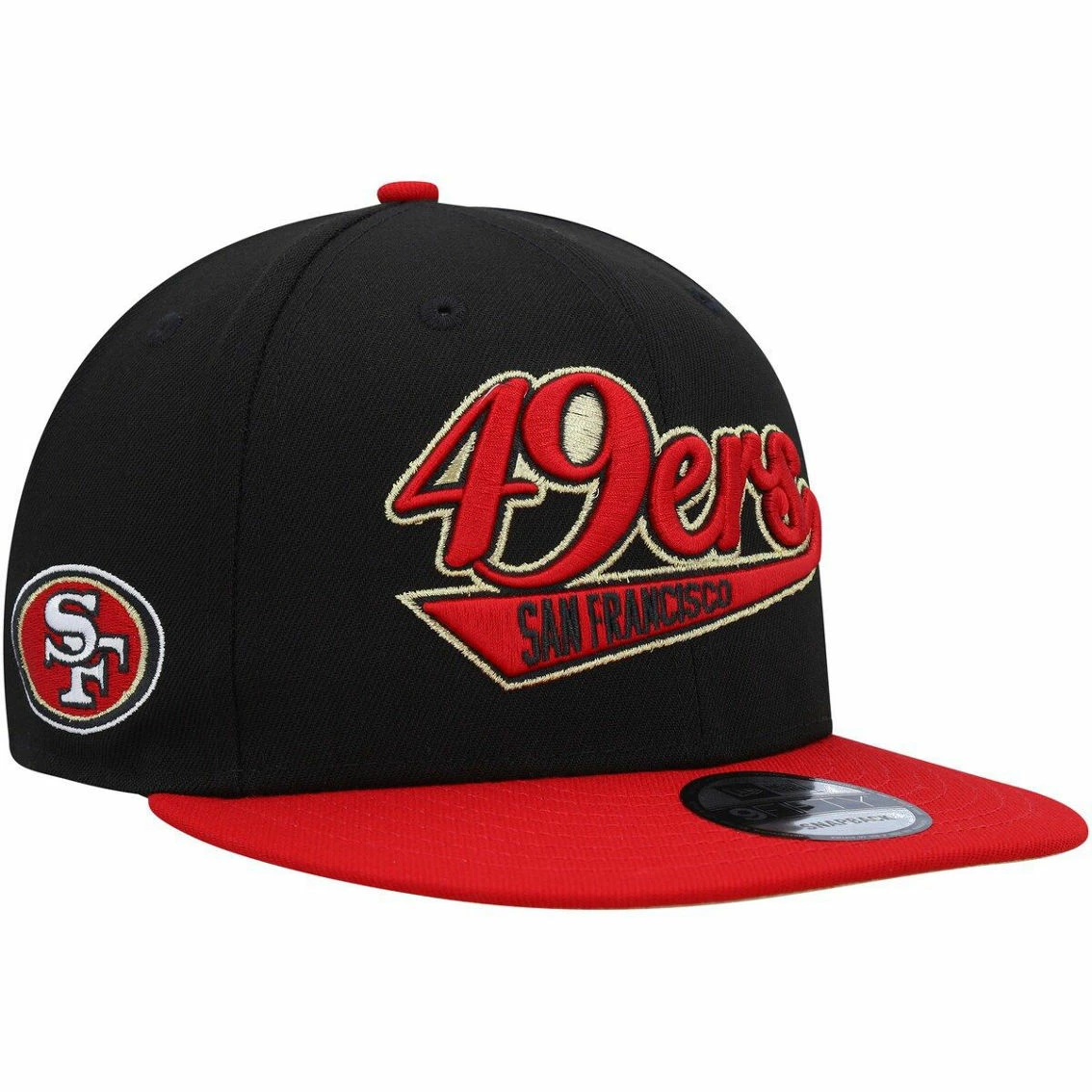 New Era Men's Black/Scarlet San Francisco 49ers Tailsweep 9FIFTY Snapback Hat 4 New Era Men's Black/Scarlet San Francisco 49ers Tailsweep 9FIFTY Snapback Hat - Image 2