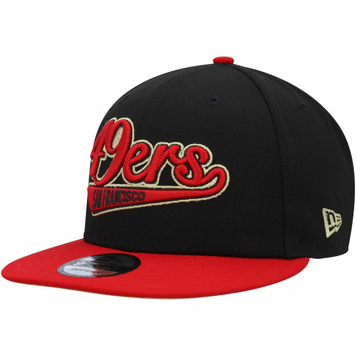 New Era Men's Black/Scarlet San Francisco 49ers Tailsweep 9FIFTY Snapback Hat 6 New Era Men's Black/Scarlet San Francisco 49ers Tailsweep 9FIFTY Snapback Hat - Image 4