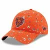 New Era Women's Orange Chicago Bears Floral 9TWENTY Adjustable Hat