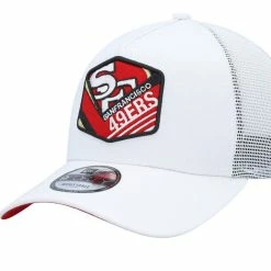 New Era Men's White San Francisco 49ers Patch 9FORTY Trucker Snapback Hat