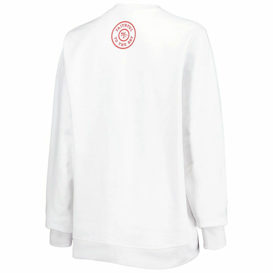 The Wild Collective Women's White San Francisco 49ers Cheer V-Neck Fleece Pullover Sweatshirt 6 The Wild Collective Women's White San Francisco 49ers Cheer V-Neck Fleece Pullover Sweatshirt - Image 4