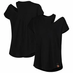 KIYA TOMLIN Women's Black Cincinnati Bengals Cut Out Tri-Blend Shirt -Fanatics DSCO1153737675 1007 ALT1