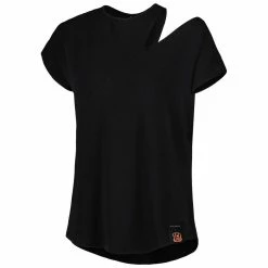 KIYA TOMLIN Women's Black Cincinnati Bengals Cut Out Tri-Blend Shirt -Fanatics DSCO1153737675 1007 ALT2