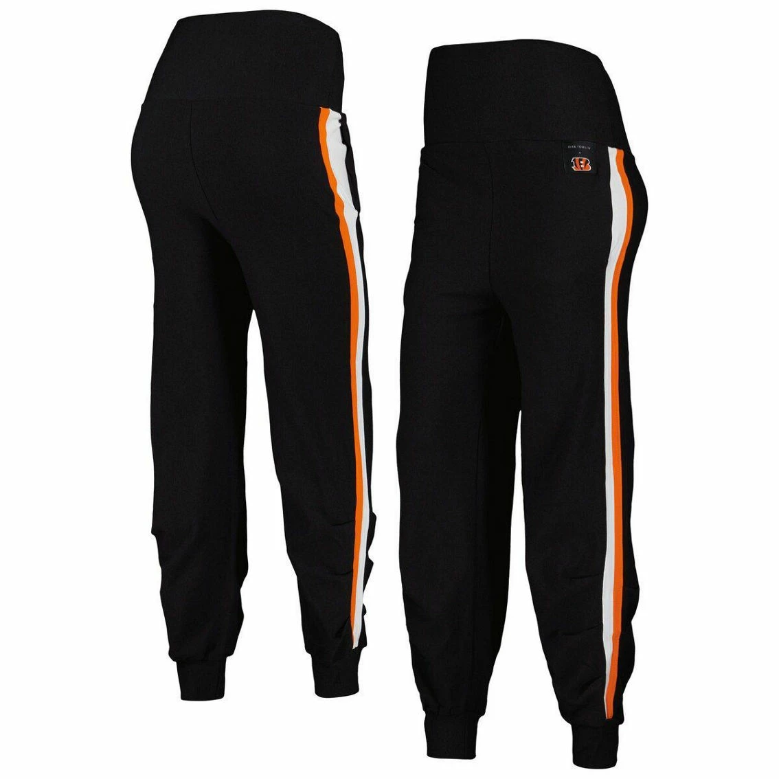 KIYA TOMLIN Women's Black Cincinnati Bengals Stripe Tri-Blend Joggers 4 KIYA TOMLIN Women's Black Cincinnati Bengals Stripe Tri-Blend Joggers - Image 2